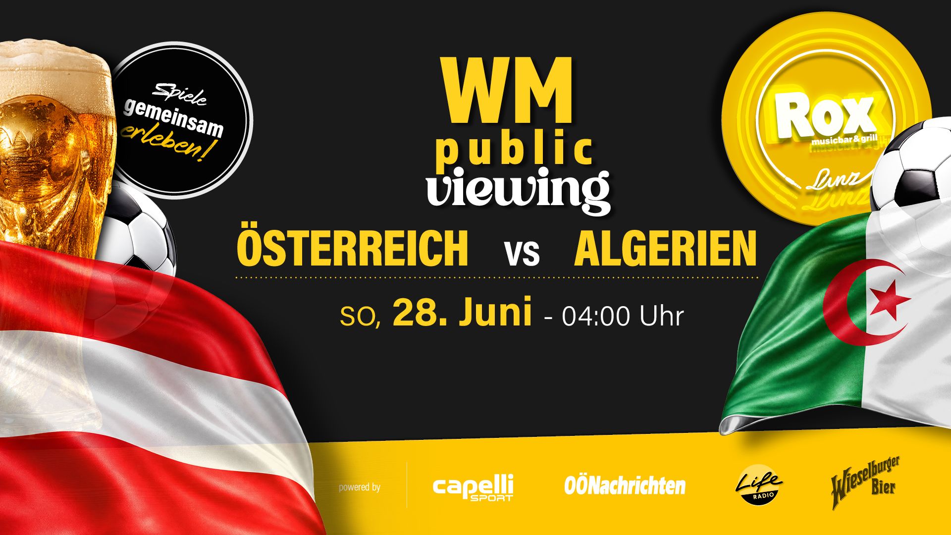WM Public Viewing - Österreich vs. Algerien